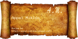 Appel Miklós névjegykártya